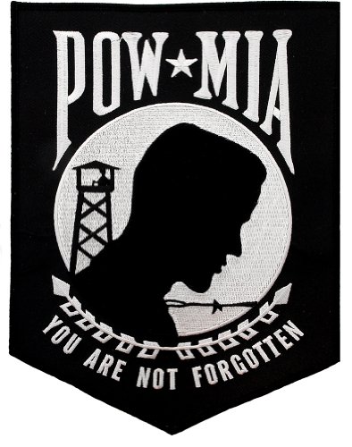 Großer POW MIA Bestickter Aufnäher Aufbügler Vietnamkrieg Der Gefangene des Krieges Militär Emblem von Cypress Collectibles Embroidered Patches