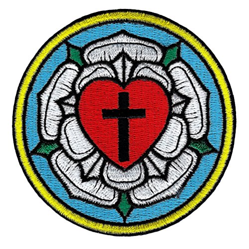 Luther Rose Embroidered Patch Lutheran Church Seal Iron-On Christian Emblem von Cypress Collectibles Embroidered Patches