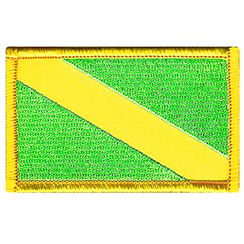 Nitrox Aufnäher mit Taucher-Flagge, fluoreszierend, grün, bestickt, zum Aufbügeln, Motiv: Taucher, Souvenir von Cypress Collectibles Embroidered Patches