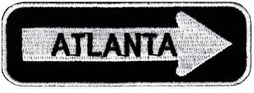 One Way Sign Atlanta Georgia bestickter Aufnäher zum Aufbügeln für Rennradfahrer von Cypress Collectibles Embroidered Patches