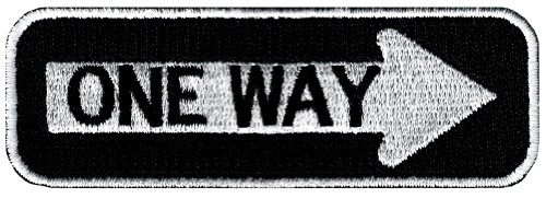 One Way Sign Bestickter Aufnäher zum Aufbügeln Highway Road Biker Emblem Pfeil von Cypress Collectibles Embroidered Patches