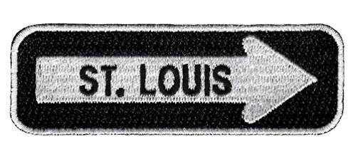 One Way Sign St. Louis Missouri bestickter Aufnäher zum Aufbügeln auf Rennradfahrer von Cypress Collectibles Embroidered Patches