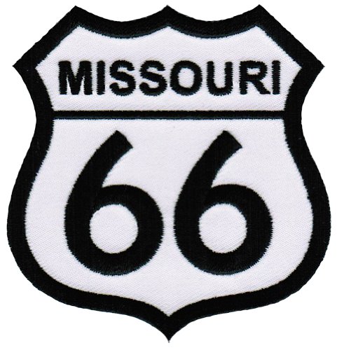 Route 66 Missouri bestickter Aufnäher zum Aufbügeln auf Autobahn, Straßenschild, Biker-Emblem von Cypress Collectibles Embroidered Patches