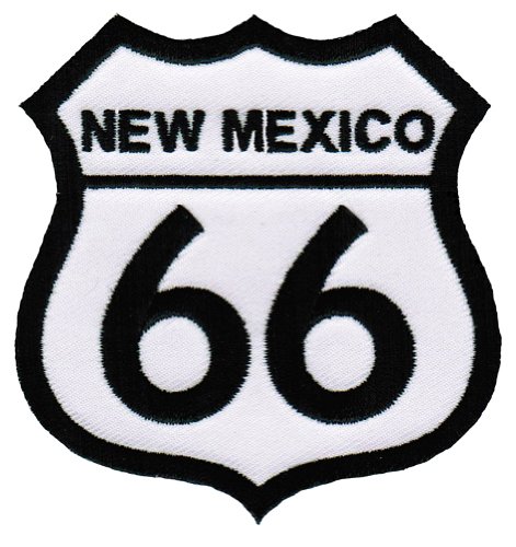 Route 66 New Mexico bestickter Aufnäher zum Aufbügeln auf Autobahn Straßenschild Biker Emblem von Cypress Collectibles Embroidered Patches