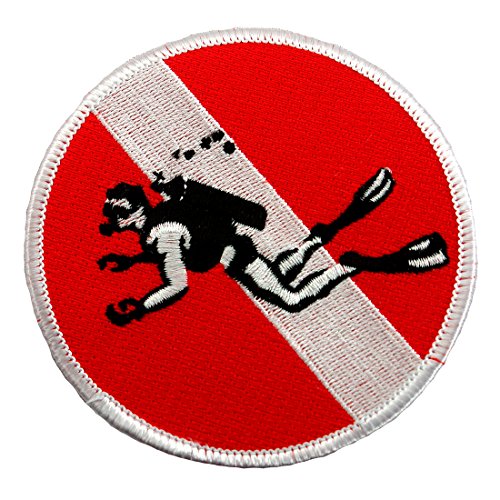 Skin Diver Aufnäher bestickt zum Aufbügeln mit Taucher-Flagge, Souvenir von Cypress Collectibles Embroidered Patches