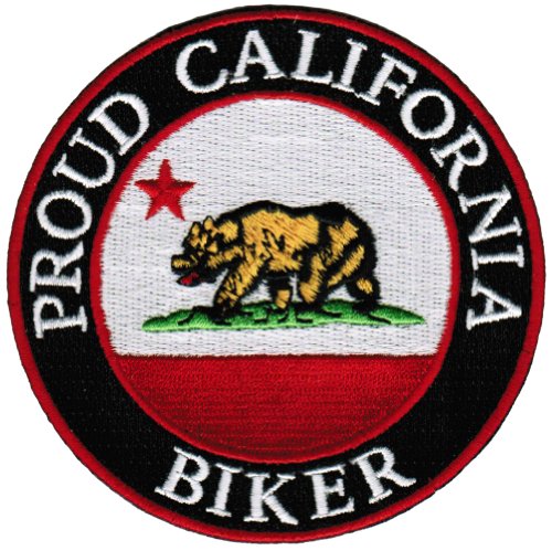 Stolzer California Biker bestickter Aufnäher Kalifornien Flagge Aufbügler Motorrad Emblem von Cypress Collectibles Embroidered Patches