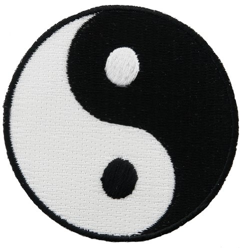 Yin Yang bestickter Aufnäher zum Aufbügeln, chinesisches Taoismus-Symbol von Cypress Collectibles Embroidered Patches