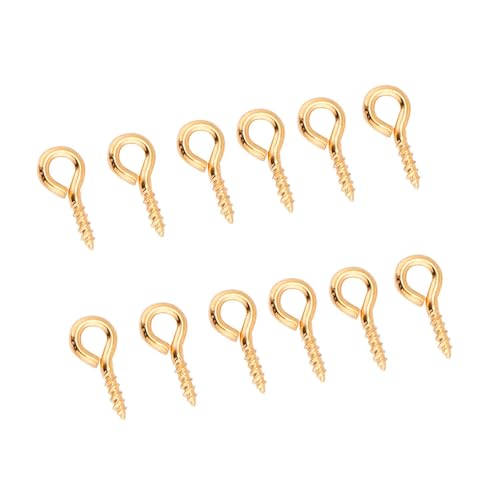 200 Stcs Schrauben Augenstifte, Mini -Augenbrettungsverschlüsse Haken 3 Stile kleine Schrauben Augenstifte kleine Stecker Haken für Schmuckherstellung (Gold) von Cyrank