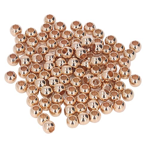 200 Stück Perlen mit großen Löchern, Kunststoffperlen 8 mm mit 3,5 mm Loch für Armbänder, Schmuckherstellung(Gold) von Cyrank