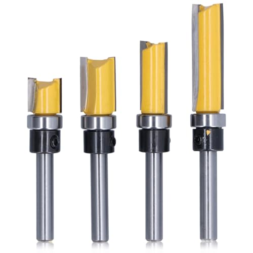 4PCS Flush Trim Router Bit Set, Trim Template Router Bit Flush Tenon Cutter Set Wood Milling Cutter Tool for Home Use 4PCS Flush Trim Router Bit Set, Trim Template Router Bit Flush Tenon Cutter Set Wood Milling Cutter Tool for Home Use von Cyrank