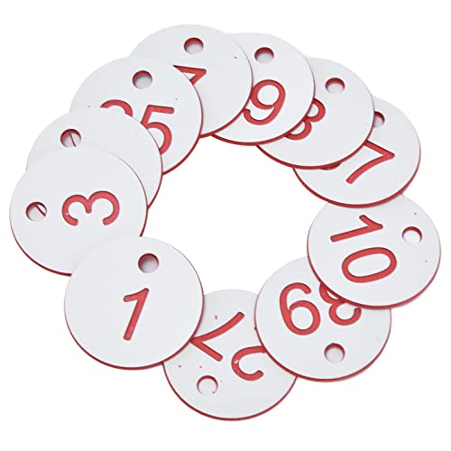50 PCs Bienenstock -Tag, ABS -Runde nummerierte Zeichenbezeichnungen mit Loch BeeHive -Zeichen Tags Identifikation für Viehzubehör nummeriert (1-50) von Cyrank