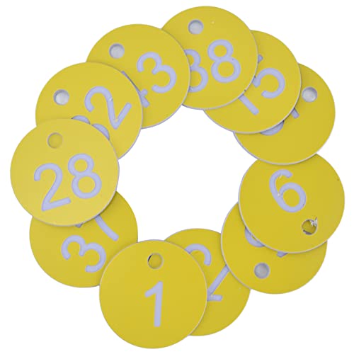50 PCs Bienenstock -Tag, ABS -Runde nummerierte Zeichenbezeichnungen mit Loch BeeHive -Zeichen Tags Identifikation für Viehzubehör nummeriert (1-50) von Cyrank