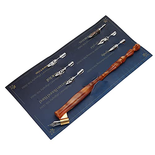 6 PCs Kalligraphie -Set, schöne Dip Stiftnibs Innovative Kalligraphie -Stift -Schreibkit mit 6 Ersatznibs für Anfänger (Braun) von Cyrank