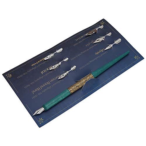 6 PCs Kalligraphie -Set, schöne Dip Stiftnibs Innovative Kalligraphie -Stift -Schreibkit mit 6 Ersatznibs für Anfänger (Cyan) von Cyrank