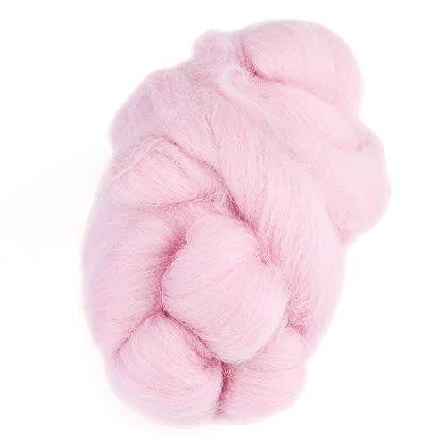 7 Colors Wool Roving, 55g Colored Needle Felting Wool Roving Spinning sewing Trimming DIY Hand Spinning for Craft Supplies (06-Pink) von Cyrank