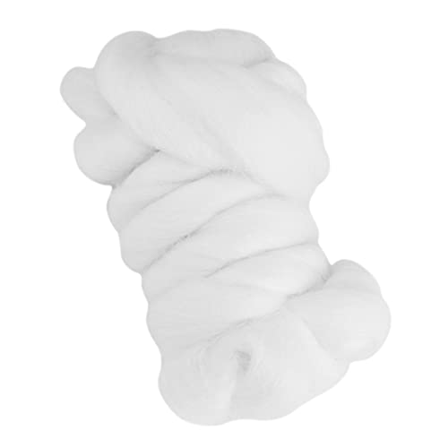 7 Colors Wool Roving, 55g Colored Needle Felting Wool Roving Spinning sewing Trimming DIY Hand Spinning for Craft Supplies (62-White) von Cyrank