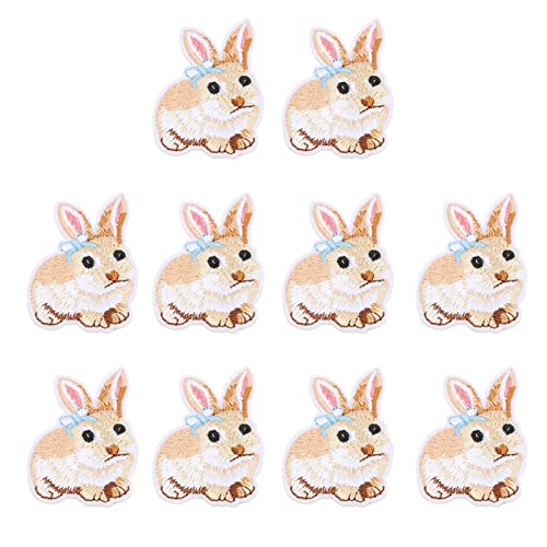 Cyrank Aufbügler zum Aufbügeln, Rabbit Applique Patches, Stickerei Patches, 10 Stück niedliches Häschen, bestickte Aufnäher, Kaninchen, Aufbügler zum Aufbügeln für Kleidung, Pack für Jeans, Kleidung Cyrank Aufbügler zum Aufbügeln, Rabbit Applique Patches, Stickerei Patches, 10 Stück niedliches Häschen, bestickte Aufnäher, Kaninchen, Aufbügler zum Aufbügeln für Kleidung, Pack für Jeans, Kleidung von Cyrank