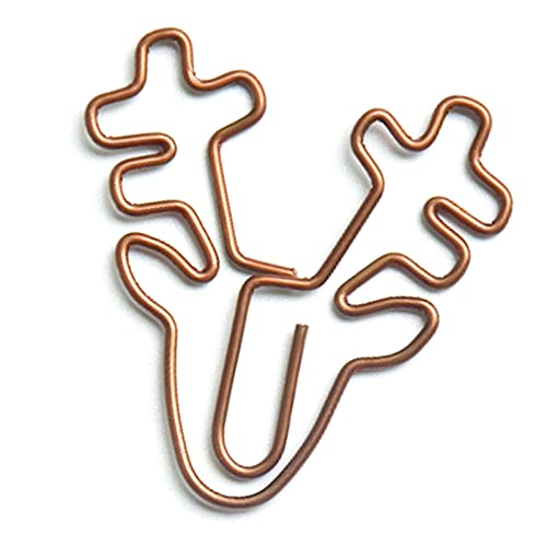 Büroklammern 100 Stück, Weihnachtsstil, Braune Büroklammern, Lesezeichen, Niedliche Büroklammern, Kleine Büroklammern Für Büro, Schule, Papierordner, Organisation(Elch) von Cyrank