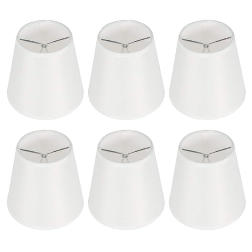 Clip-on-Kronleuchter-Stoff-Lampenschirme, Set Mit 6 Kleinen Fass-Lampenschirmen, Schreibtisch-Lichtabdeckung, Ersatz Für Tisch-Kronleuchter, Wand-Stehlampe von Cyrank