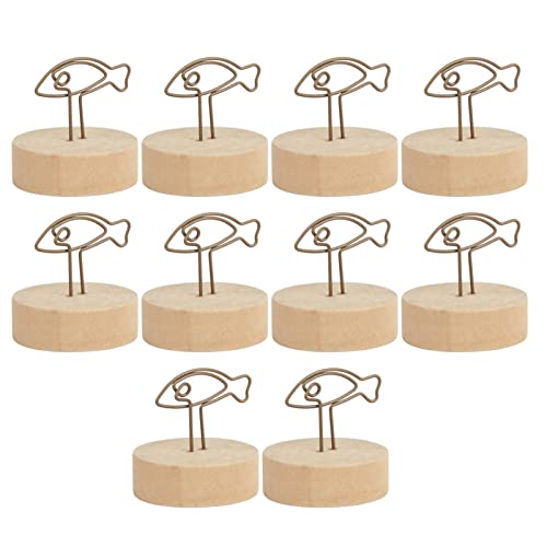 Cyrank 10 Stück Mini-Tischkartenhalter, Eisen-Fisch-Design, Tischkartenhalter Für Hochzeiten, Tischkartenhalter Mit Holzsockel, Metall-Foto-Clip-Ständer Für Herzstück, Jubiläumsparty Cyrank 10 Stück Mini-Tischkartenhalter, Eisen-Fisch-Design, Tischkartenhalter Für Hochzeiten, Tischkartenhalter Mit Holzsockel, Metall-Foto-Clip-Ständer Für Herzstück, Jubiläumsparty von Cyrank