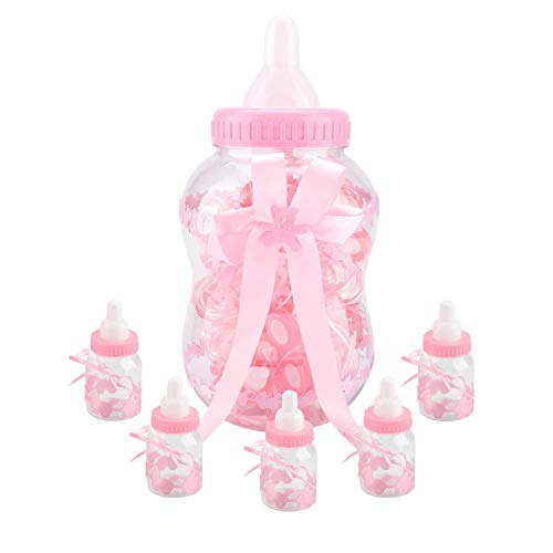 Cyrank 30pcs Mini-Babyflaschen Entzückende Baby-Dusche-Box, Süßigkeiten-Box für Geburtstags-Tauf-Geschenk-Party-Dekorationen(pink) von Cyrank