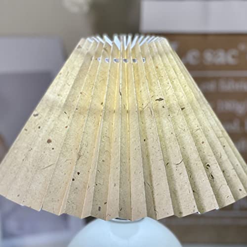 Cyrank Plissee Lampenschirm Handgefertigter, E27-Stoff-Lampenschirm, Plissee Barrel Lampe Shades, Ersatz-Stoff-Kronleuchter-Stehlampenabdeckung, Blendfreier Kleiner Tischlampenschirm von Cyrank