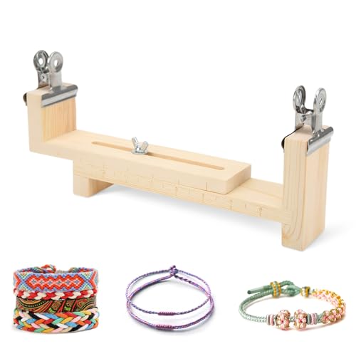 Cyrank Armbandmacher, verstellbare Länge Paracord Jig Armbandmacher Holzrahmen Paracord Flechten Weben DIY Bastelwerkzeug von Cyrank