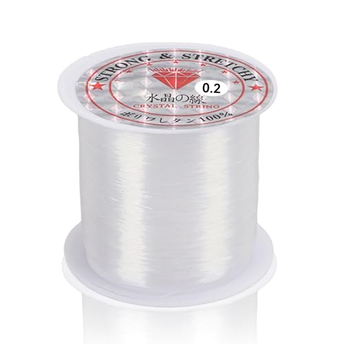 Cyrank Klare Nylonschnur, 1 Rolle 0,2 mm/142 yd Angelschnur, unsichtbarer Nylonfaden, Schmuckschnur, Draht für Party-Ballon-Dekoration, Samenperlen, Schmuck, Armbandherstellung von Cyrank