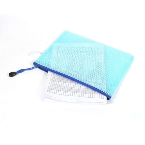 Cyrank 12Pcs Netz-Reißverschlusstasche, Dokumententasche mit Reißverschluss, Wasserdichte Document Case, A5-Größe, Reißverschluss-Dokumententasche Mesh Dokument Kunststoff Brieftasche Taschen(Blau) Cyrank 12Pcs Netz-Reißverschlusstasche, Dokumententasche mit Reißverschluss, Wasserdichte Document Case, A5-Größe, Reißverschluss-Dokumententasche Mesh Dokument Kunststoff Brieftasche Taschen(Blau) von Cyrank