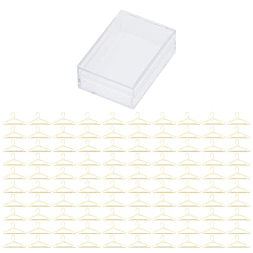 Cyrank Niedliche Büroklammern, 100 Stück Galvanik-Gold-Büroklammern Bürobedarf Büroklammern verhindern das Zerreißen von Büroklammern zum Organisieren von Lesezeichen(Kleiderbügel) von Cyrank