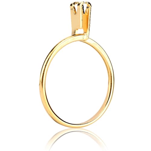 Cyrank Ring Blank Support, Goldener Edelsteinhalter Kupferlegierung Ring Steinhalter Metall Edelstein Krappenhalter Schmuck Vitrine Werkzeug Cyrank Ring Blank Support, Goldener Edelsteinhalter Kupferlegierung Ring Steinhalter Metall Edelstein Krappenhalter Schmuck Vitrine Werkzeug von Cyrank