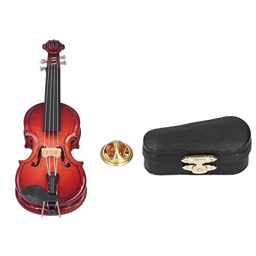Cyrank Violine Brosche Miniatur-Instrument Revers Anstecknadeln Frauen Sicherheitsnadeln von Cyrank