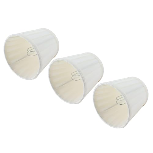 Lampenschirme, 3-teilig, Kleiner Lampenschirm, Clip auf Birne, cremeweißer Stoff, Lampenschirm, Kronleuchterschirme, modernes Plissee-Lampenschirm-Set Lampenschirme, 3-teilig, Kleiner Lampenschirm, Clip auf Birne, cremeweißer Stoff, Lampenschirm, Kronleuchterschirme, modernes Plissee-Lampenschirm-Set von Cyrank