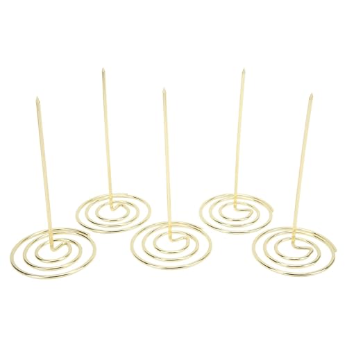 Quittungshalter 5 Stück, Quittungshalter für den Schreibtisch Spike Stick Quittungen Scheck Rechnung Gabel Restaurant Scheck Spindel Scheck Spindel für Bill Paper Memo(Gold) von Cyrank