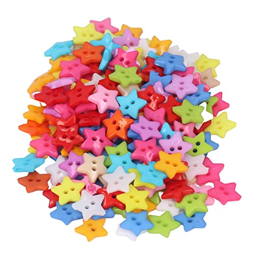 Sternknöpfe zum Basteln, 200 Stück bunte sternförmige dekorative Knöpfe Nähen Knopf DIY Knopf für Kleidung Scrapbooking Dekoration von Cyrank