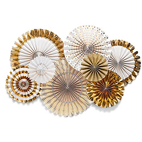 8er Set Party Deko Gold Papierfächer Aufhängen Papier Blumen Wand-Dekor Dekorpapier Rosetten Dekoration für Party Hochzeit Geburtstag Festival Weihnachten Event Karneval 8er Set Party Deko Gold Papierfächer Aufhängen Papier Blumen Wand-Dekor Dekorpapier Rosetten Dekoration für Party Hochzeit Geburtstag Festival Weihnachten Event Karneval von Cytecedx