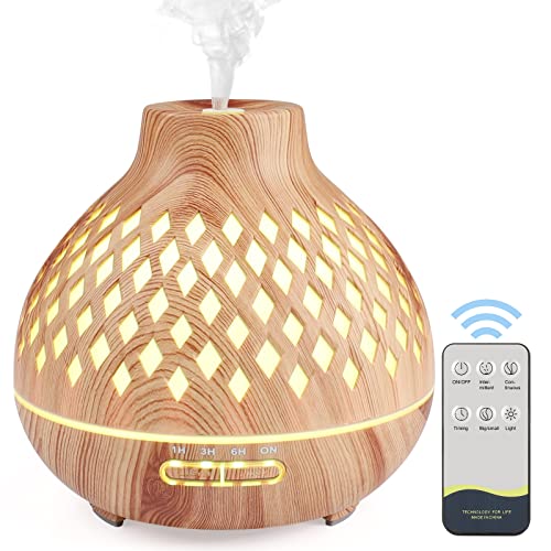 Czemo Aroma Diffuser 400ml Ultraschall Luftbefeuchter Duftöl Duftlampen Aromatherapie Diffusor mit Fernbedienung und 14 Farben LED für Yoga Büro Schlafzimmer (05) von Czemo