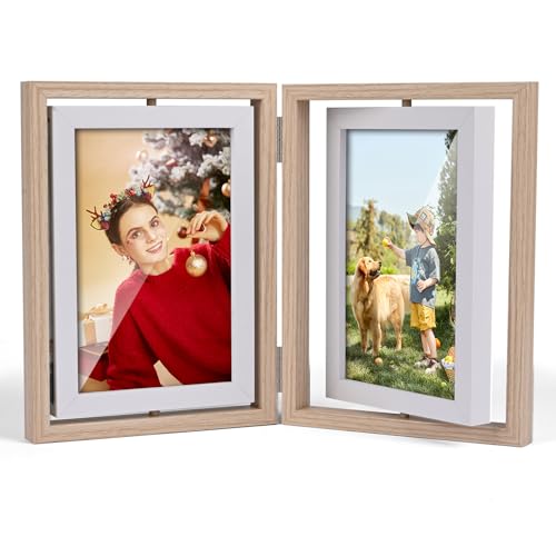 Czemo Holz Bilderrahmen für 4 Fotos 13x18cm faltbar Bilderrahmen Collage Vintage Bilderrahmen Doppel Foto Rahmen Drehbarer Holzrahmen für hochzeit Familie, Originale Holzfarbe, 13x18cm Czemo Holz Bilderrahmen für 4 Fotos 13x18cm faltbar Bilderrahmen Collage Vintage Bilderrahmen Doppel Foto Rahmen Drehbarer Holzrahmen für hochzeit Familie, Originale Holzfarbe, 13x18cm von Czemo