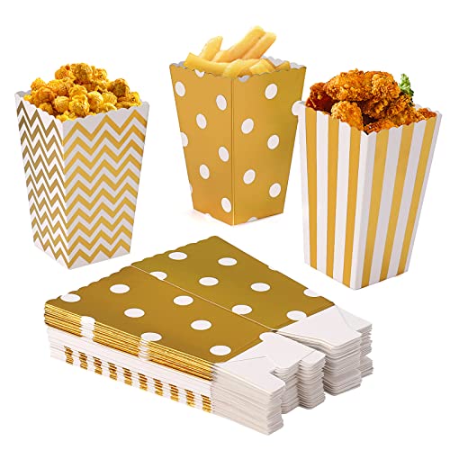 Czemo Popcorn Tüten Klein Papertüte Popcorn-Boxen für Party Snacks, Süßigkeiten, Popcorn und Geschenke, 36 Stück (Gold) von Czemo