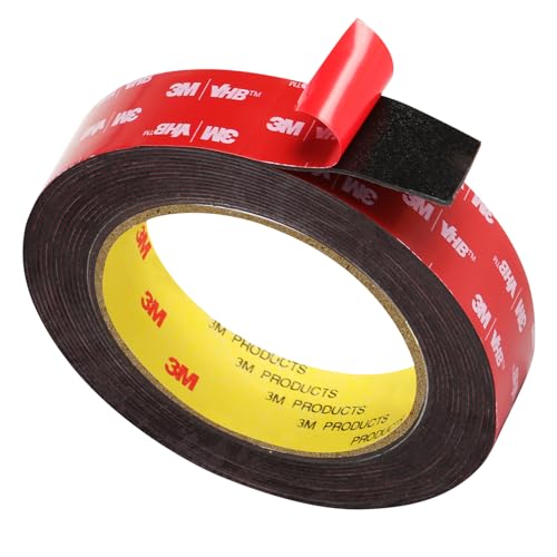 Doppelseitiges Klebeband, Extra Stark Klebend, 3M-VHB Schaumstoffband, 25mm x 4.7M, Wasserfest und Hochtemperaturbeständig für Auto, Heimdekoration, Bürodekoration von Czuibbou