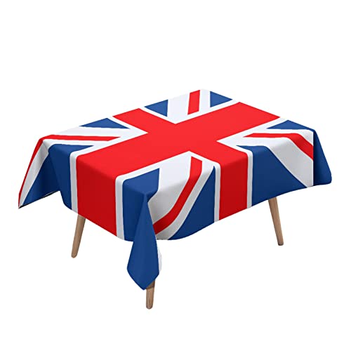 D/A Tischdecke mit britischer Flagge, modernes britisches Treuesymbol, Esstisch, Küche, rechteckige Tischdecke für das Jubiläum der Königin von D/A