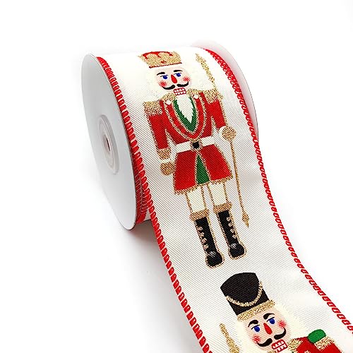 Designer's Shop WR 63-5222 Nussknacker-Ferienband mit Drahtrand, 6,3 cm x 9,1 m, Weihnachten, Rot, Gold, Weiß, königliche Garde, für Bastelarbeiten, Geschenkverpackungen, Dekoration Designer's Shop WR 63-5222 Nussknacker-Ferienband mit Drahtrand, 6,3 cm x 9,1 m, Weihnachten, Rot, Gold, Weiß, königliche Garde, für Bastelarbeiten, Geschenkverpackungen, Dekoration von D DESIGNER'S SHOP