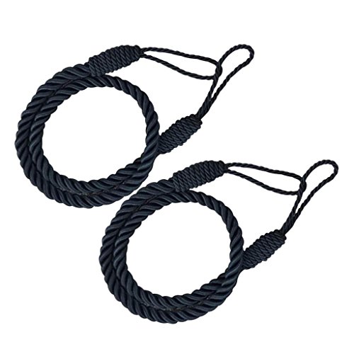 D DOLITY 2tlg Raffhalter Seilhalter Gardinen Vorhang Deko Kordel - Schwarz D DOLITY 2tlg Raffhalter Seilhalter Gardinen Vorhang Deko Kordel - Schwarz von D DOLITY