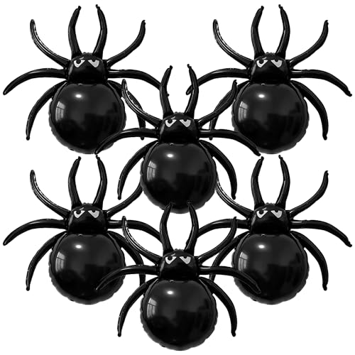 Halloween-Spinnenballons, 82,5 cm, riesige schwarze Spinne, Mylar-Ballons, realistischer und attraktiver Folienballon, für Halloween-Party, Geburtstag, Spukhaus, gruselige Dekoration, Zubehör, 6 Stück Halloween-Spinnenballons, 82,5 cm, riesige schwarze Spinne, Mylar-Ballons, realistischer und attraktiver Folienballon, für Halloween-Party, Geburtstag, Spukhaus, gruselige Dekoration, Zubehör, 6 Stück von D-Fokes