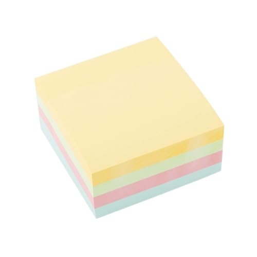 D.RECT 009237 Haftnotizwürfel Super Sticky Notes Selbstklebende Haftnotizzettel in 76x76mm 400 Blatt pastellfarben x 6 Stück von D.RECT