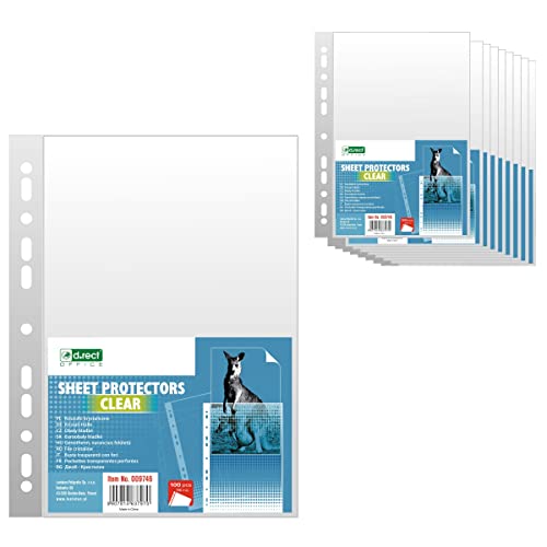 D.RECT - 10 Verpackungen x 100 Stück Prospekthüllen Folienverpackung Dokumentenhüllen 75 µm/Mic/Mikron Stärke: 0,075 mm A4 Transparent glasklar 1000 Stück D.RECT - 10 Verpackungen x 100 Stück Prospekthüllen Folienverpackung Dokumentenhüllen 75 µm/Mic/Mikron Stärke: 0,075 mm A4 Transparent glasklar 1000 Stück von D.RECT