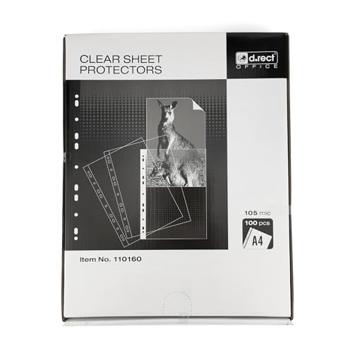 D.RECT 100 Stück Prospekthüllen, Dokumentenhüllen, 105 µm/Mic/Mikron Stärke: 0,105 mm, 230x302 mm, Kartonverpackung, glasklar D.RECT 100 Stück Prospekthüllen, Dokumentenhüllen, 105 µm/Mic/Mikron Stärke: 0,105 mm, 230x302 mm, Kartonverpackung, glasklar von D.RECT