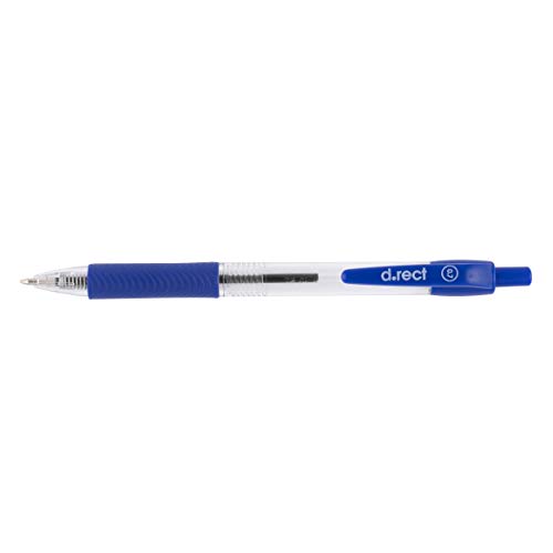 D.RECT 101323 294 Kugelschreiber mit ergonomischer gummierte Griff für Büro und Haushalt,Strichstärke 0,7mm Blau Blau 1 Stück von D.RECT