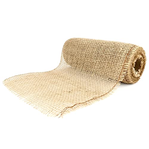 D.RECT Juteband Natur Braun Rolle 20x500cm - 20cm Breit - Jute Geschenkband Vintage - Dekoband Hochzeit - Jutestoff für Floristik und Dekoration von D.RECT