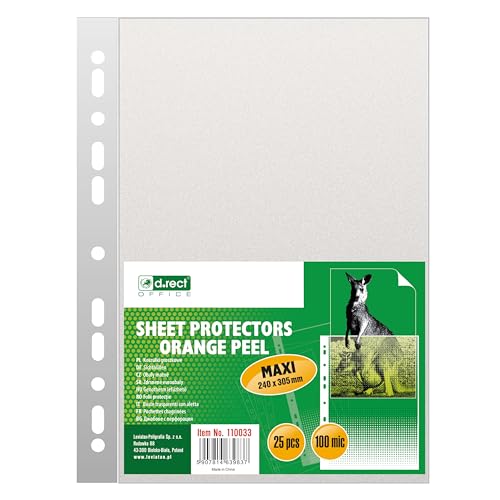 D.RECT 25 Stück Prospekthüllen, Dokumentenhüllen, 100 µm/Mic/Mikron Stärke: 0,10 mm, 240x350 mm, genarbt D.RECT 25 Stück Prospekthüllen, Dokumentenhüllen, 100 µm/Mic/Mikron Stärke: 0,10 mm, 240x350 mm, genarbt von D.RECT